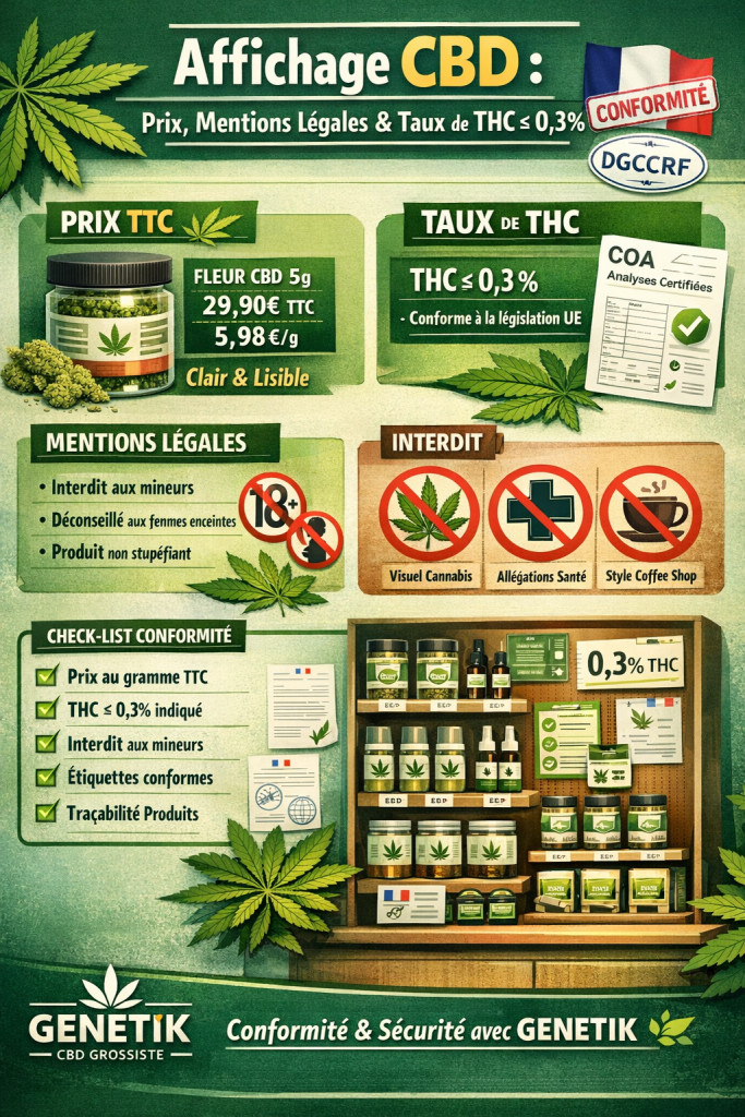 CBD comment afficher les prix