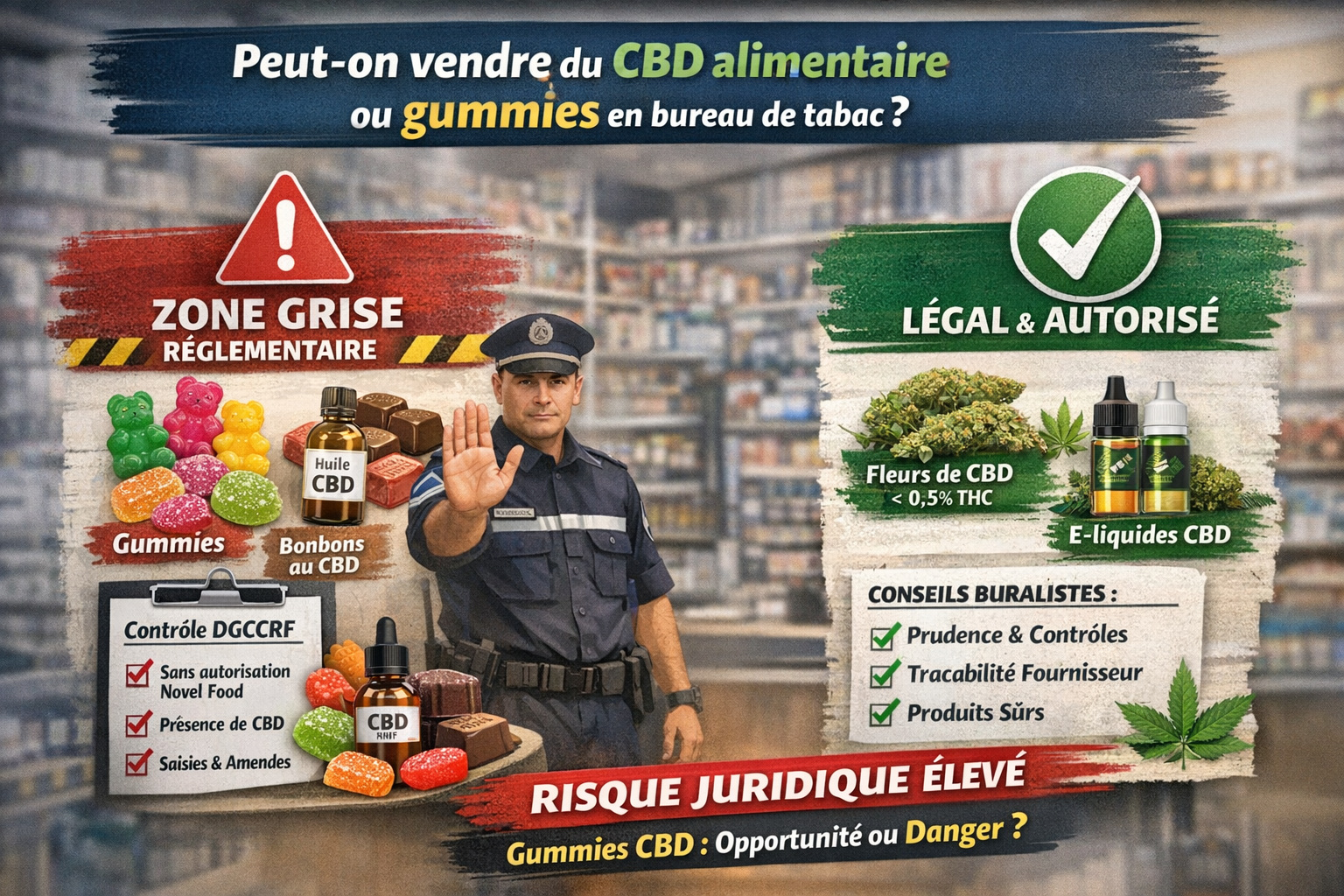 Peut-on vendre CBD alimentaire gummies bureau tabac